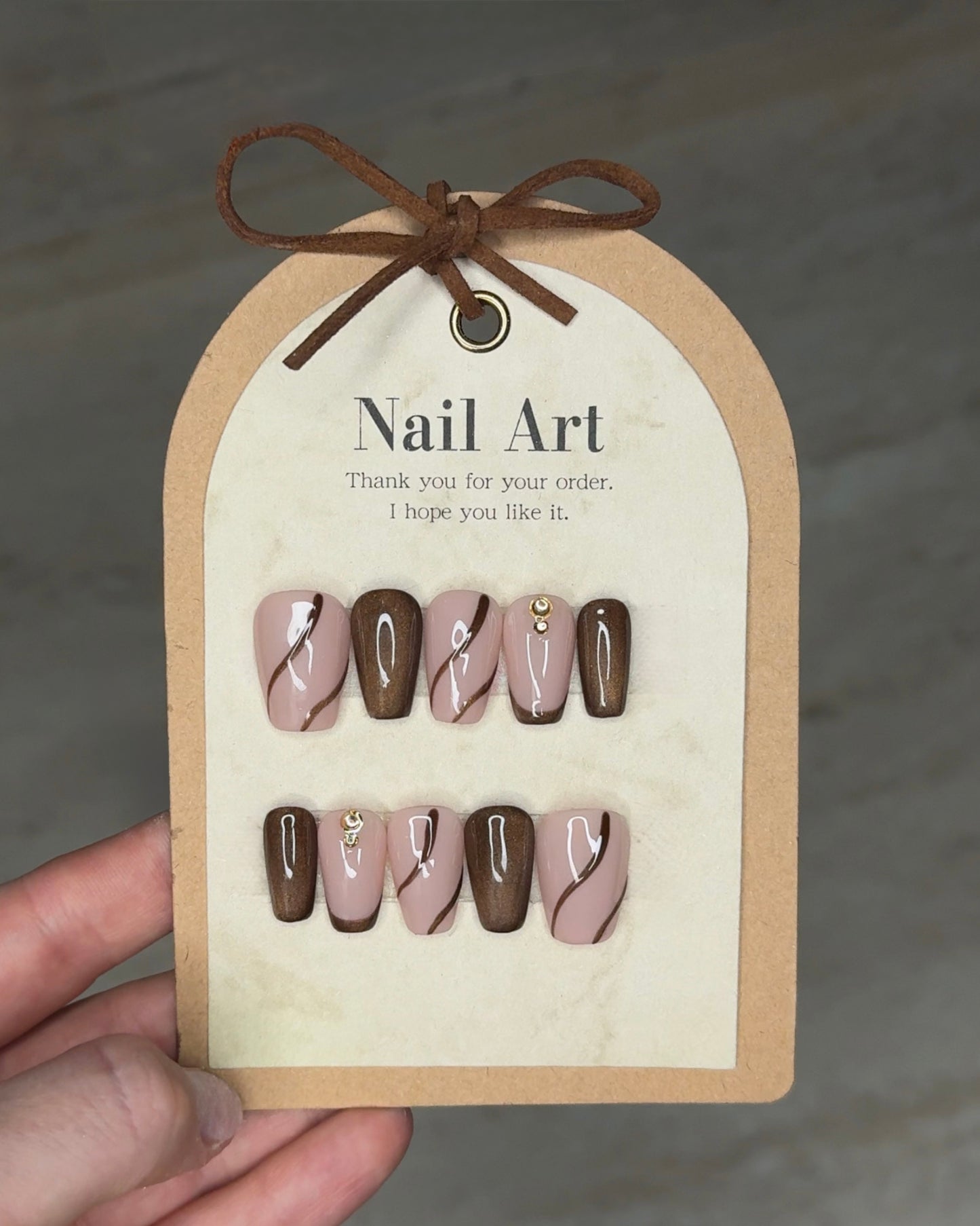 Mocha Swirl Nails