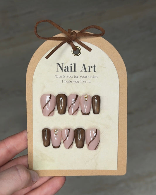 Mocha Swirl Nails