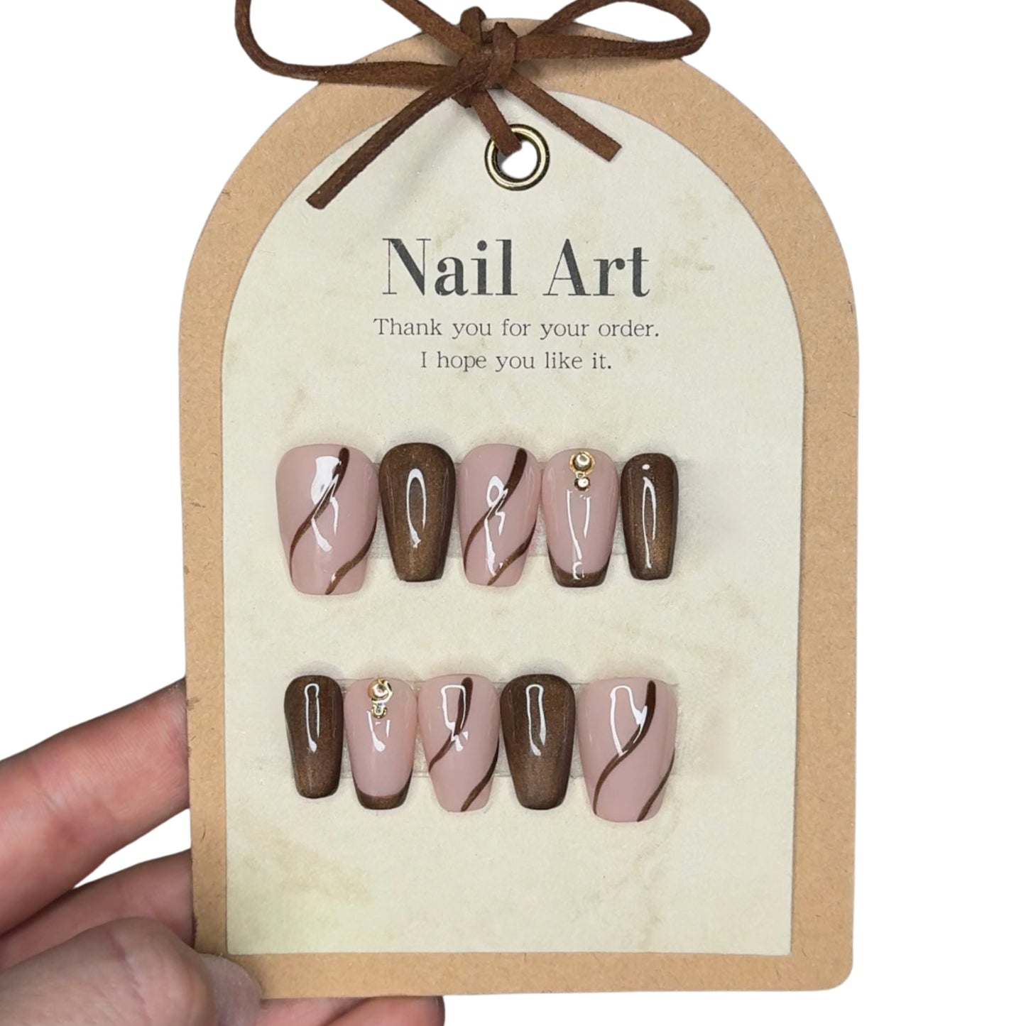 Mocha Swirl Nails